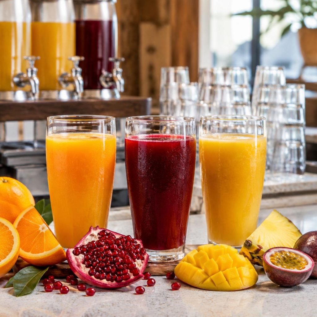 Fruit juices and beverage concentrates for coffee shops and foodservice