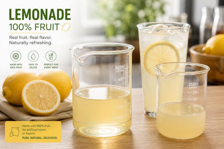 this photo is from a natural lemonade concentratre and dilution from baor products, product for coffe shops